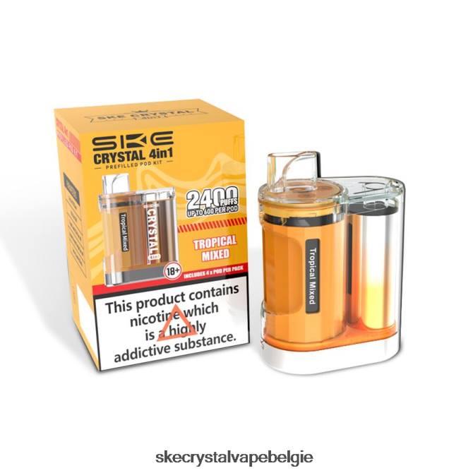 SKE crystal 2400 4-in-1-podset - SKE Vape Belgie tropisch gemengd 4B04ZJ9