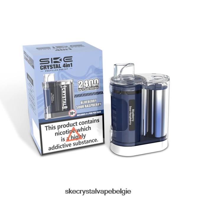 SKE crystal 2400 4-in-1-podset - SKE Vape Checker bosbes zure framboos 4B04ZJ7